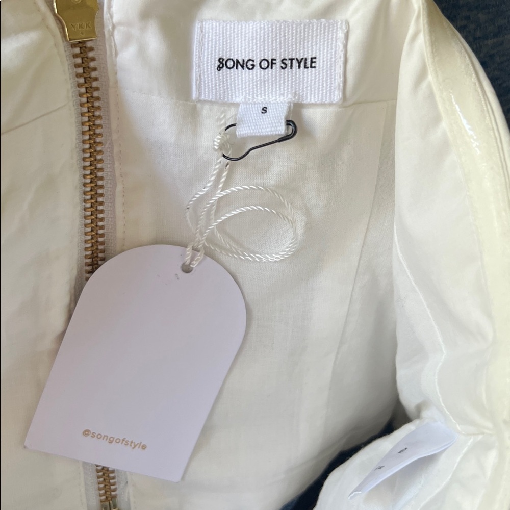 Revolve Song Of Style Olsen White Bow Top Small New Tags - Picture 3 of 4
